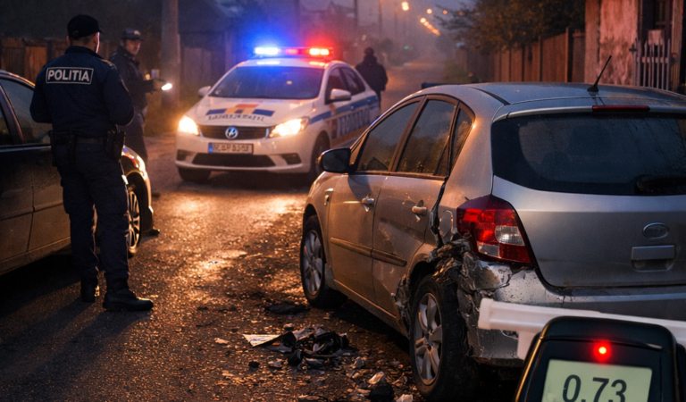 0,73 alcool la volan! Tânără implicată într-un accident în Neamț